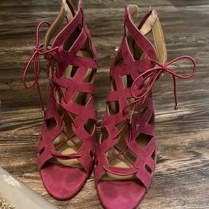 Pink heels with ties